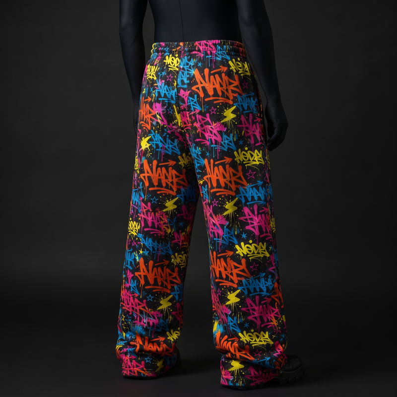 Neon Graffiti Baggy Pants