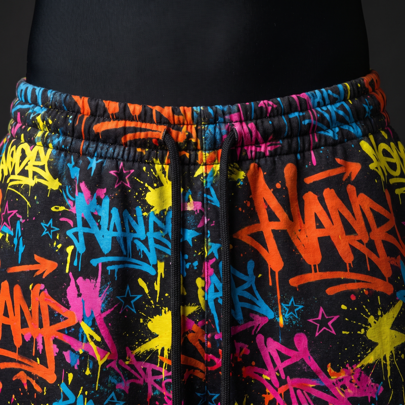 Neon Graffiti Baggy Pants