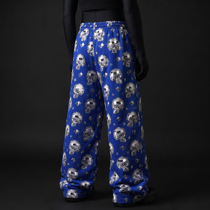 Royal Blue Skull Baggy Pants