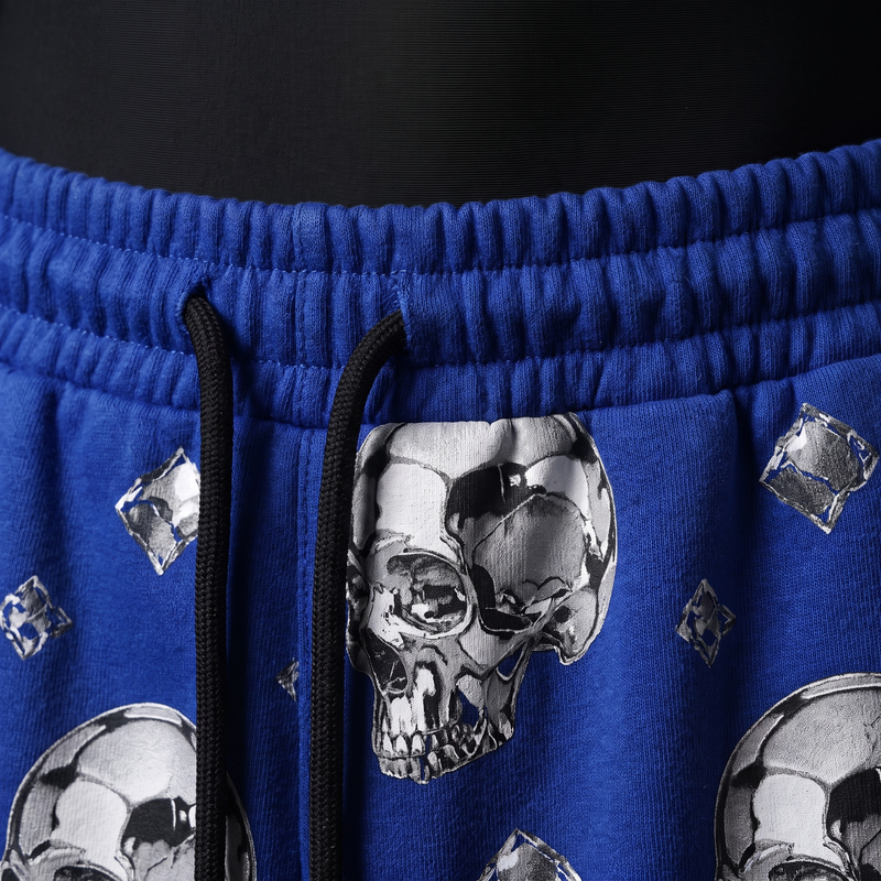 Royal Blue Skull Baggy Pants