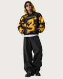 Inferno Dragon heavyweight graphic hoodie - hood up styling
