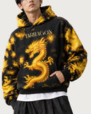 Inferno Dragon heavyweight graphic hoodie - chest print detail