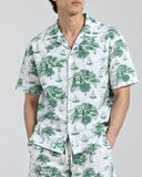 Island Toile co-ord shirt collar and print detail