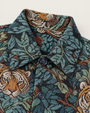 Jungle Royalty Luxury Tapestry Overshirt - collar detail