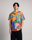 Jungle Trip graphic relaxed tee on model