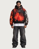 Kalyug heavyweight graphic hoodie - on model, front