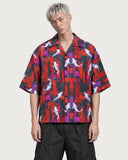 Cyberpunk Koi Boxy-Fit Cuban Shirt front view