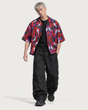 Cyberpunk Koi Boxy-Fit Cuban Shirt walking shot