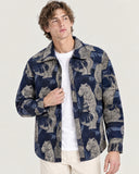 Leopard's Lair tapestry shacket - close view