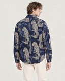 Leopard's Lair tapestry shacket - back view