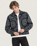 Mandala Web tapestry cropped shacket - close view