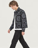 Mandala Web tapestry cropped shacket - side view