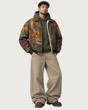 Morass Deep Jungle fur-lined jacket – full look on model