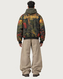 Morass Deep Jungle fur-lined jacket – back view on model