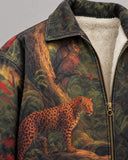 Morass Deep Jungle fur-lined jacket – print and fleece close-up