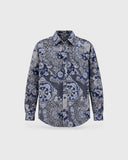 Navy Nebula tapestry shacket - front packshot
