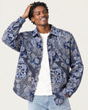 Navy Nebula tapestry shacket - close view