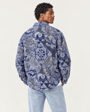 Navy Nebula tapestry shacket - back view