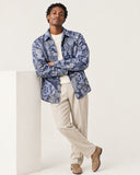 Navy Nebula tapestry shacket - styled look