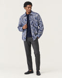 Navy Nebula tapestry shacket - full-length styled look