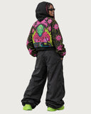 Neon Alien DJ heavyweight graphic hoodie - back view on model