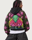 Neon Alien DJ heavyweight graphic hoodie - hood and back print