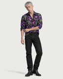 Abyssal Tide Neon Serpent Premium Shirt half-tucked into black jeans with Chelsea boots