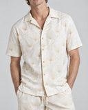 Ocean Shell co-ord shirt collar and print detail