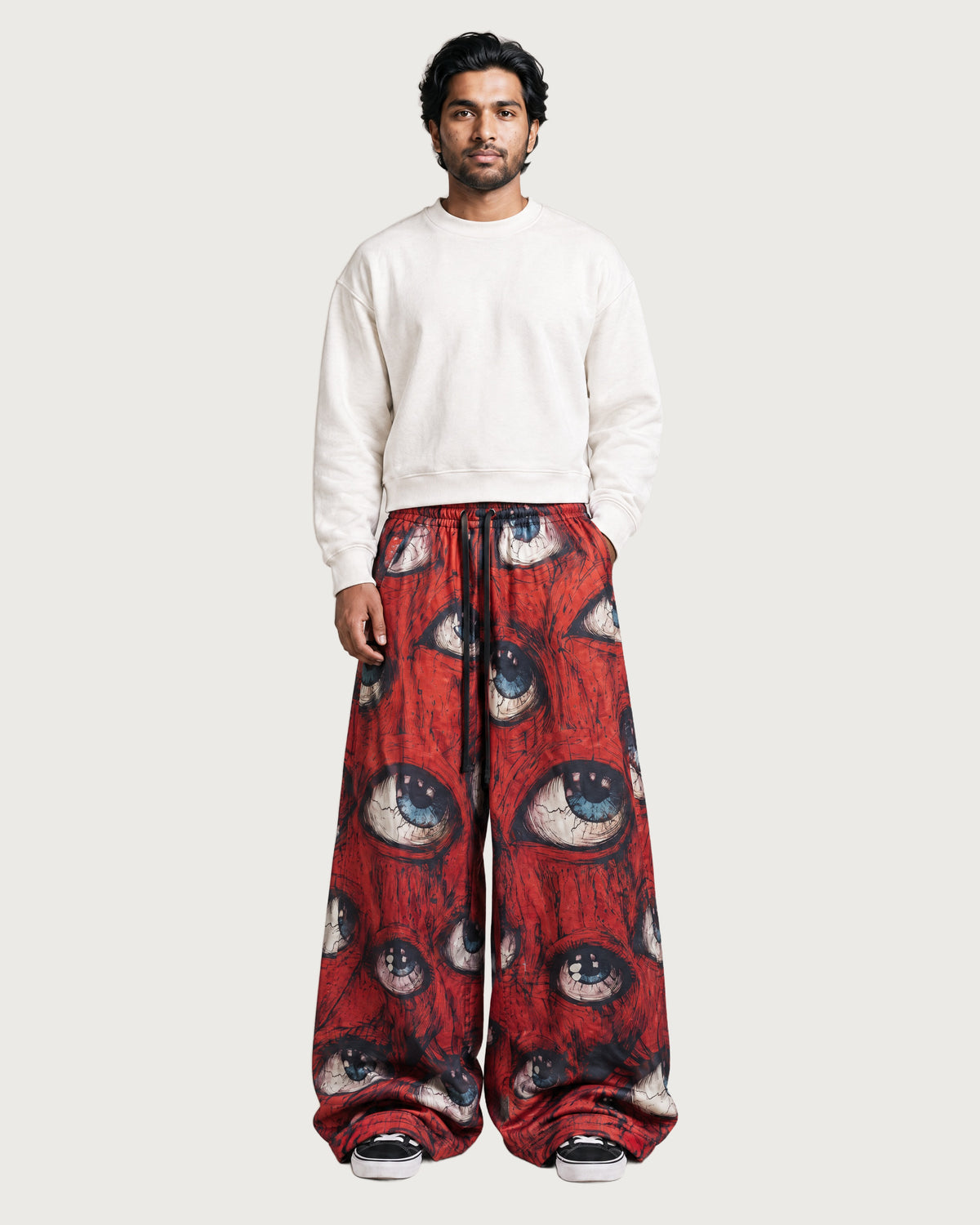 Ocular Crimson Wide Leg Trousers