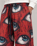 Ocular Crimson baggy pants – print close-up