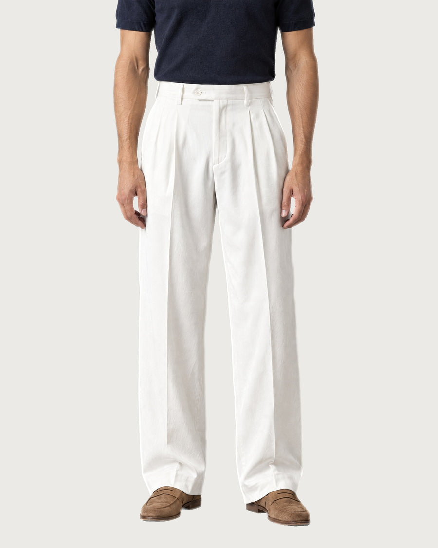 Pleated Wide-Leg Trouser - Alabaster White