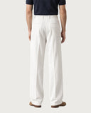 Alabaster White pleated wide-leg trousers - back view