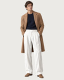 Alabaster White pleated wide-leg trousers - winter outfit