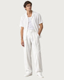 Alabaster White pleated wide-leg trousers - summer outfit