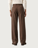 Deep Walnut pleated wide-leg trousers - back view