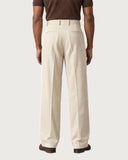 Ecru Cream pleated wide-leg trousers - back view