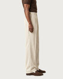 Ecru Cream pleated wide-leg trousers - side view