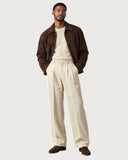Ecru Cream pleated wide-leg trousers - winter outfit