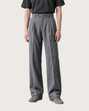 Steel Anthracite pleated wide-leg trousers - front view