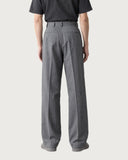 Steel Anthracite pleated wide-leg trousers - back view
