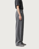 Steel Anthracite pleated wide-leg trousers - side view