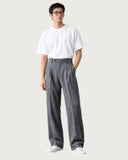 Steel Anthracite pleated wide-leg trousers - summer outfit