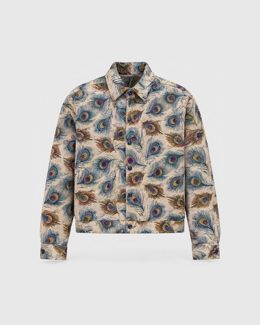 Rajwada Feathers Luxury Tapestry Overshirt