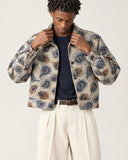 Rajwada Feathers tapestry shacket - close view