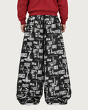 Revolt Typography baggy pants – back view