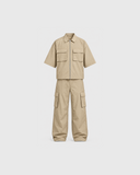 Sandstorm Tactical Nylon Zip Co-ord Set - shirt and cargo pants