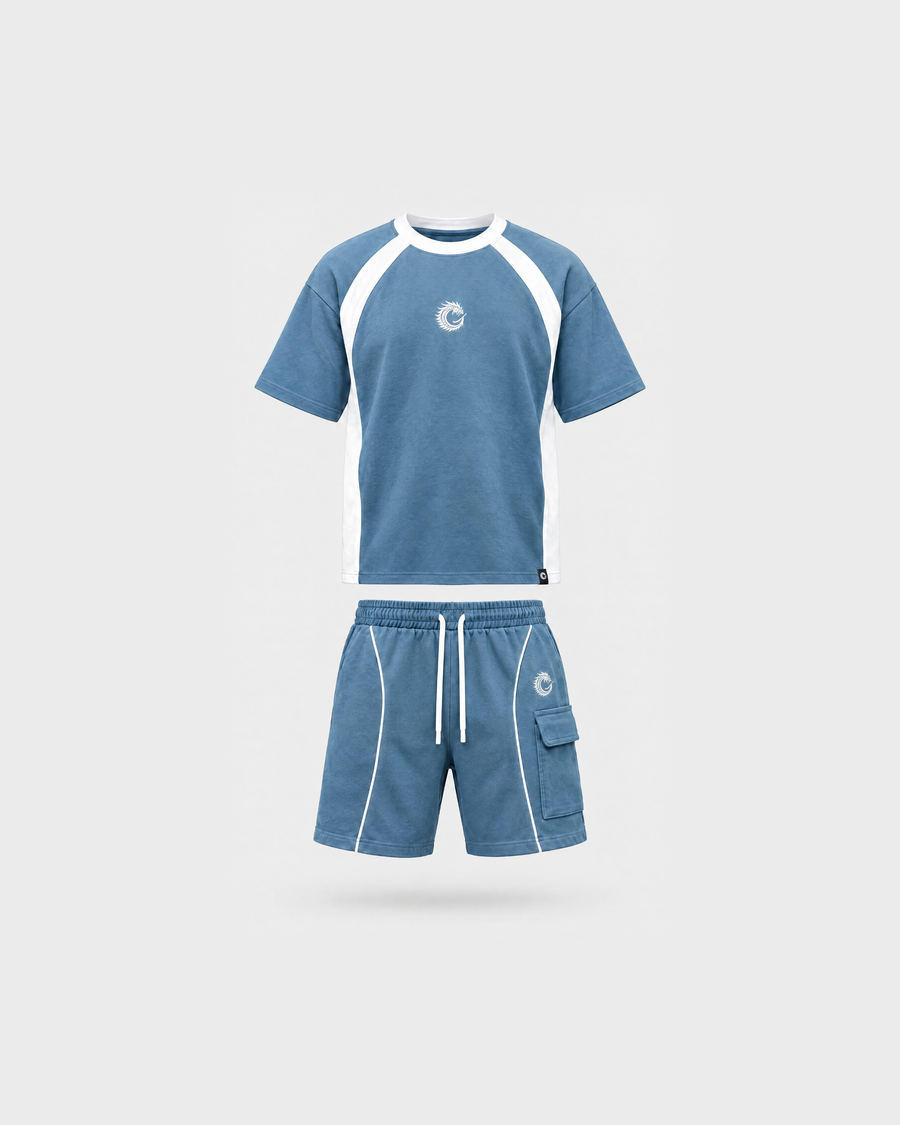 Steel Blue Club-Terry Matching Co-ord Set