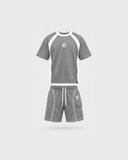 Steel Grey Club-Terry Co-ord Set - terry tee and shorts