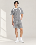 Steel Grey Club-Terry Co-ord Set - on model, front