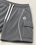 Steel Grey Club-Terry Co-ord Set - shorts piping and cargo pocket detail